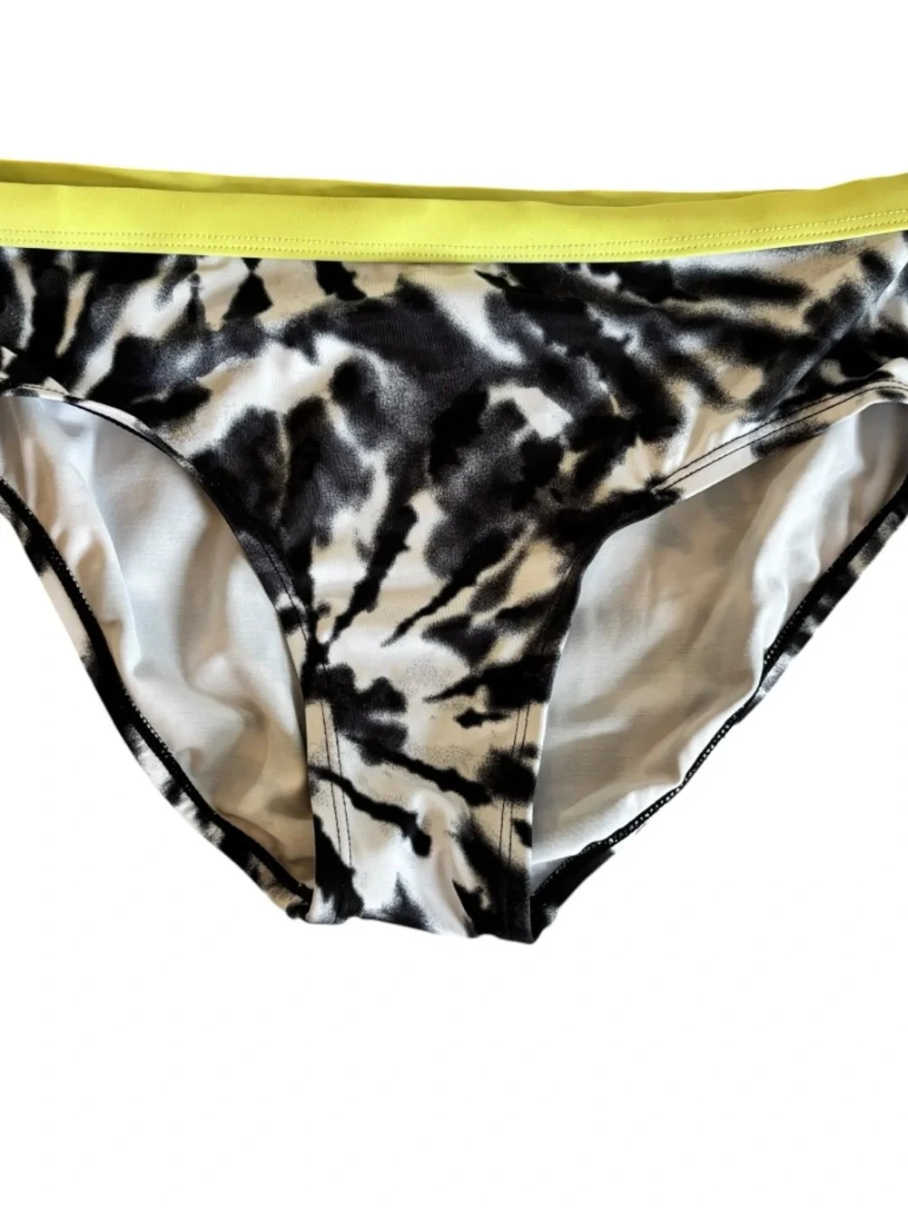 Justice Black & White Tie-Dye Bikini with Yellow Trim